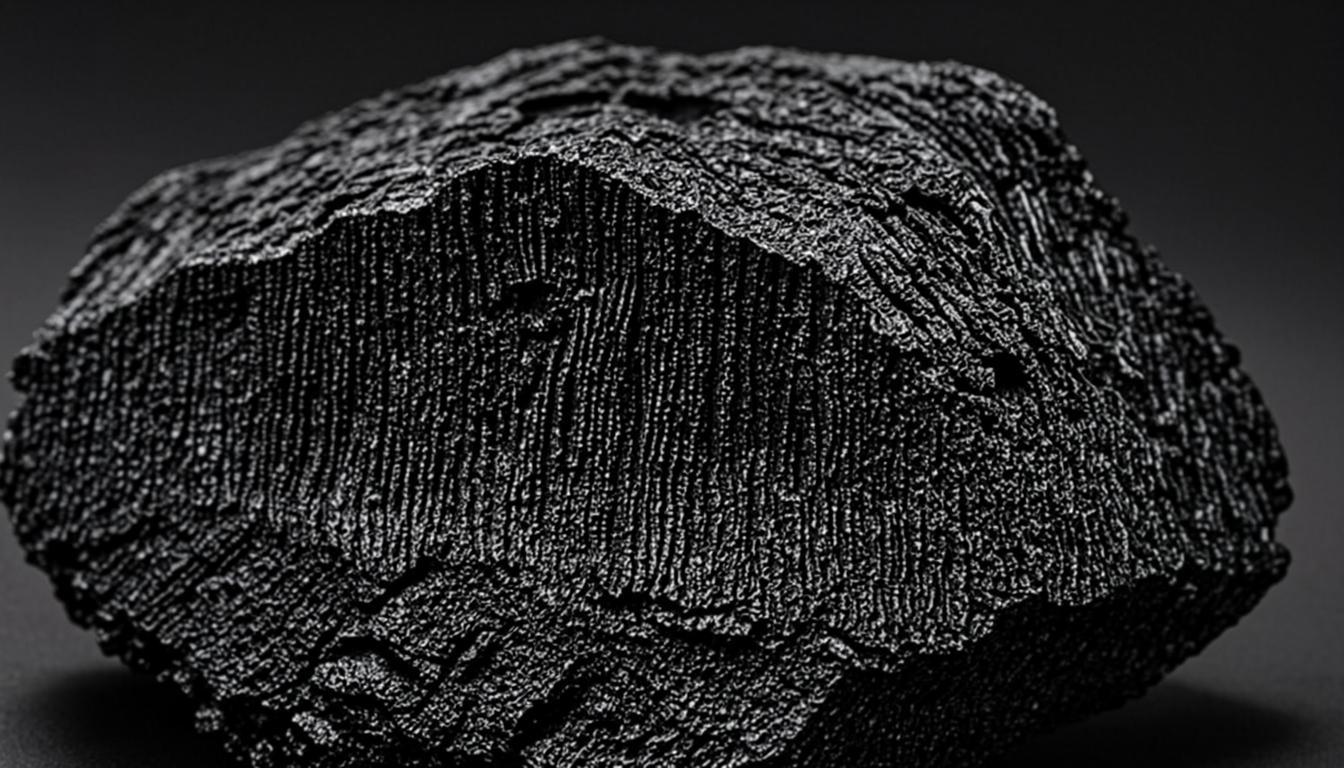 Activated charcoal macro texture